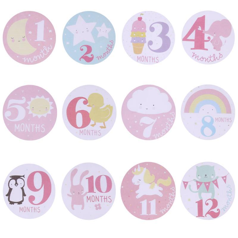 Baby Infant Monthly Mom Weekly Stickers New Born Party Shower 1-12 Months New
