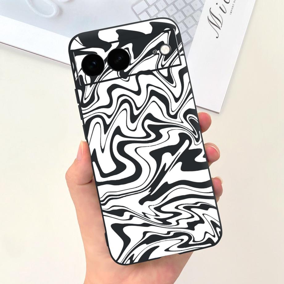 Für Google Pixel 7 Pro Hülle Weiche Silikon Handyhülle Für Pixel7 Google 7Pro Stoßfänger Niedliche Mode Cartoon Hülle Katze Mond Nacht Tasche