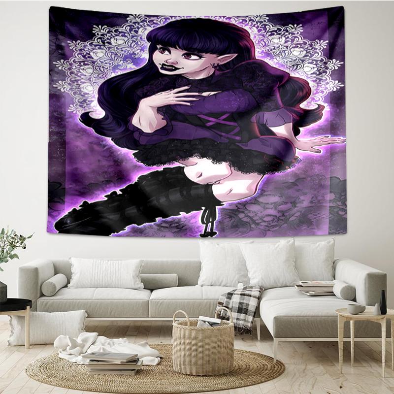 Monster-High Print Tapestry, Backdrop, Easy Setup, Ideal for Bedroom, Office & Living Room, with Aesthetic Wall Hanging Decor.