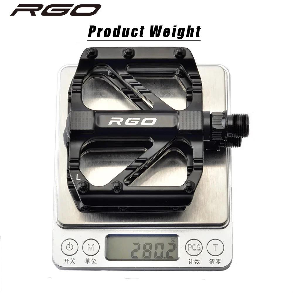 RGO Aluminum Alloy Bicycle Pedal Sealing Bearing Ultra Light Anti slip Mountain Bicycle BMX Road Bicycle Pedal bike Accessories 6