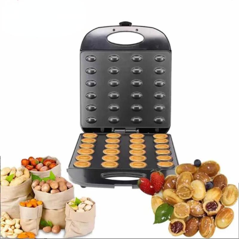 Automatic Nut Waffle Bread Maker Sandwich Donut Baking Breakfast Machine Walnut Kitchen Oven 24 Grid