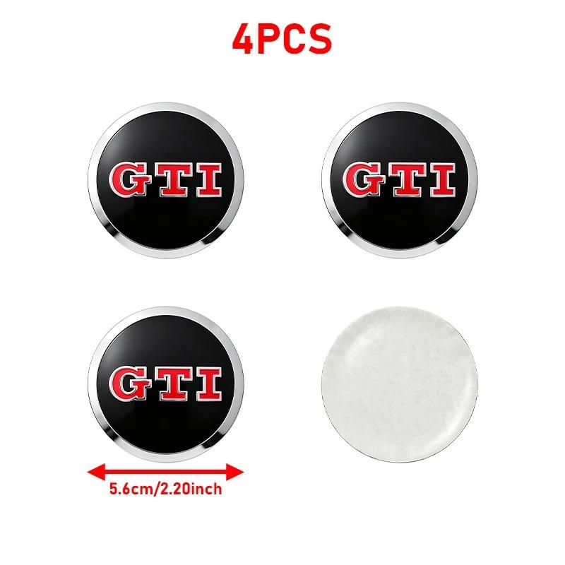 2026 New 4Pc 56mm 60mm 65mm Car Logo Wheel Center Hub Caps Badge Sticker Emblem Decals For VW GTI Golf 6 Polo R-Line CC Passat Tiguan B7PC7