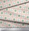 Soimoi Red Japan Crepe Satin Fabric Mandala Geometric Print Fabric by the Metre 42 Inch