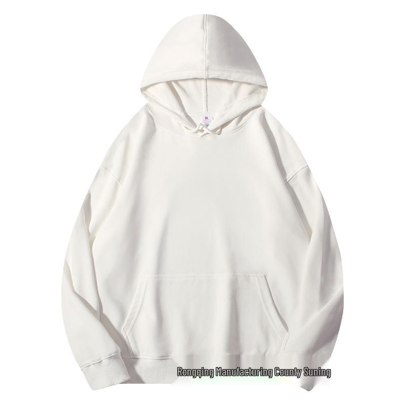 Unisex Heavyweight Pure Cotton Hoodie - 300g, Large Loop, Solid Color, Loose Fit, Ideal for Couples XXXXL