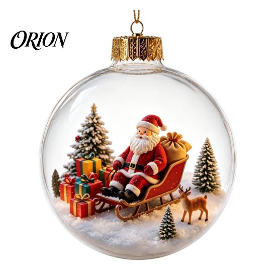Decorative Baubles for Trees Light Up Christmas Scene Ball Ornament with Warm LED Glowing Holiday Story Spheres Tree Decor and Festive Home