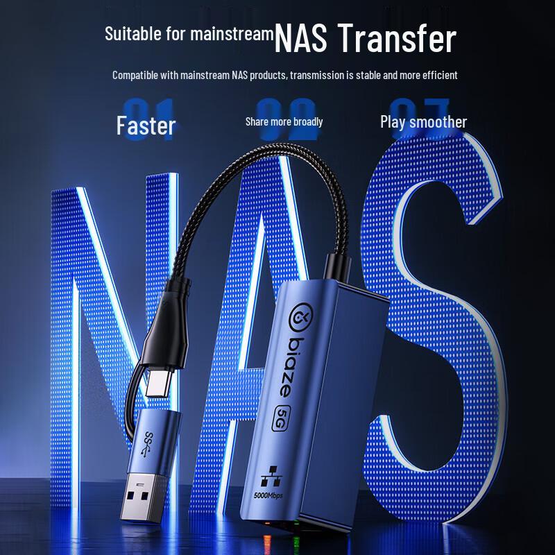 BIAZE USB/Type-C 5G Gigabit Ethernet Adapter