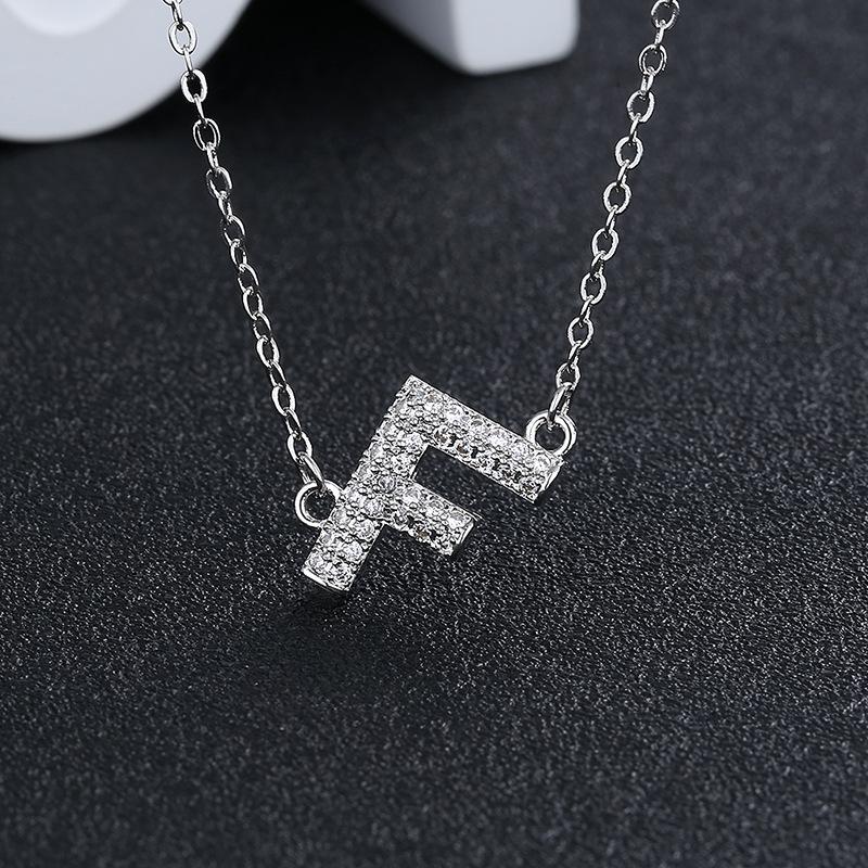 

Letter F Cross Chain Necklace Women S Popular Clavicle Chain Neck Chain Jewelry Premium Durable Quality Useful