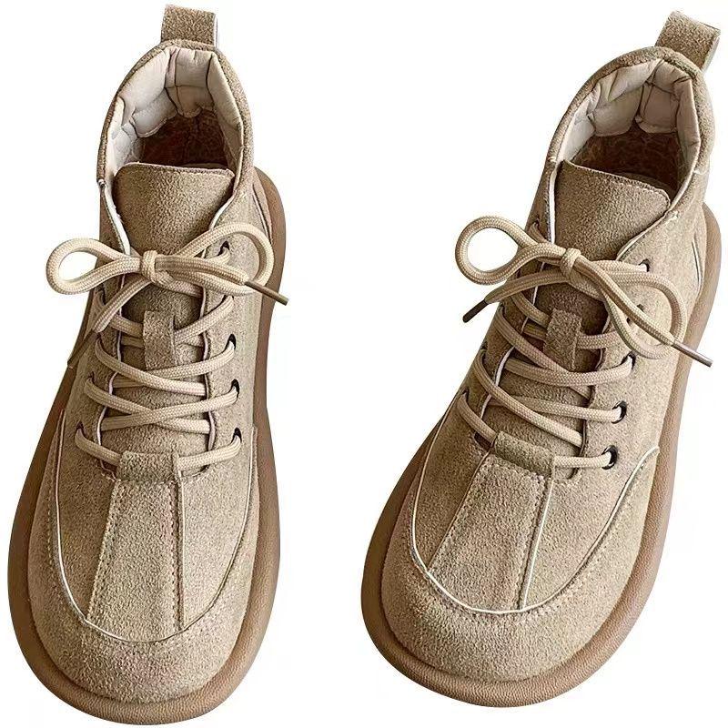 Women's Flat Ankle Boots: Mori Style, British Martin, Velvet Lined, Autumn 2025 Collection