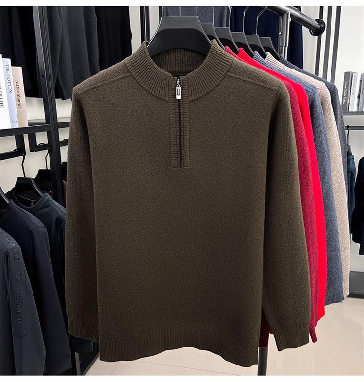 Men's Thick Wool High Collar Sweater - Warm, High Quality Autumn/Winter Knitwear 2025