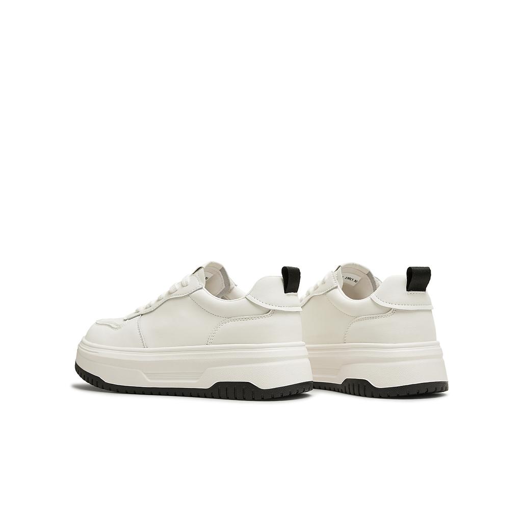 Tianmei Yi Women's Lace-Up Thick-Soled White Shoes