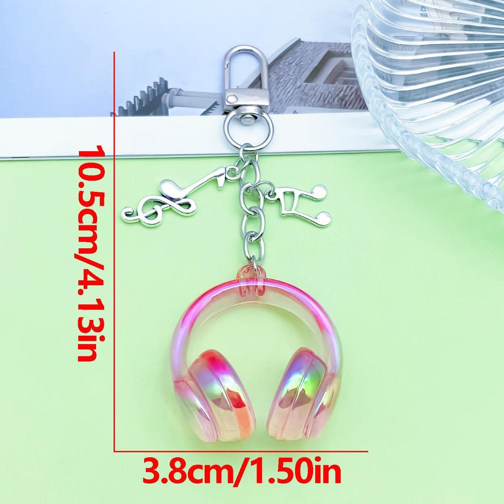 Music Earphones-Shaped Pendant Keychain for Backpack or Phone