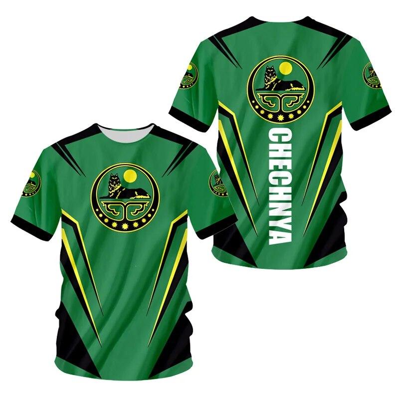 3D Čečensko Potisk Krátké Kalhoty & Trička Pánské Bermudy Surfing Plážové Šortky Groznyj Gudermes Tričko Harajuku Streetwear Trička