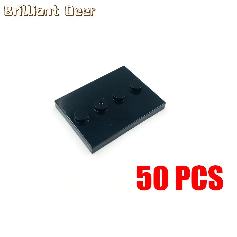 50 PZ Figure Città Supporto Base 3X4 Punti Con 4 Manopole Porta Espositore Accessorio Mattoncini MOC DIY Pezzi Mattoncini 88646