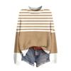 Women's Long Sleeve Crewneck Sweater, Soft Printed Pullover for Fall Winter