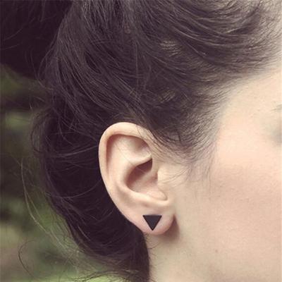 1 Pair Ear Studs Triangle Jewelry Lady Punk Style Simple Triangle