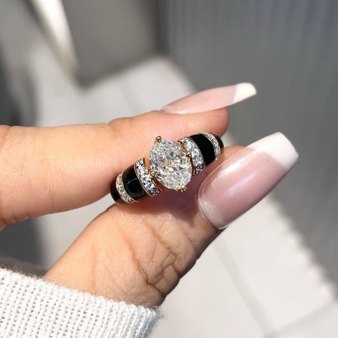 

Изысканный черный агат в стиле винтаж, изысканные ювелирные изделия, роскошные ежедневные кольца, парные кольца, помолвочные кольца для свадьбы resizable