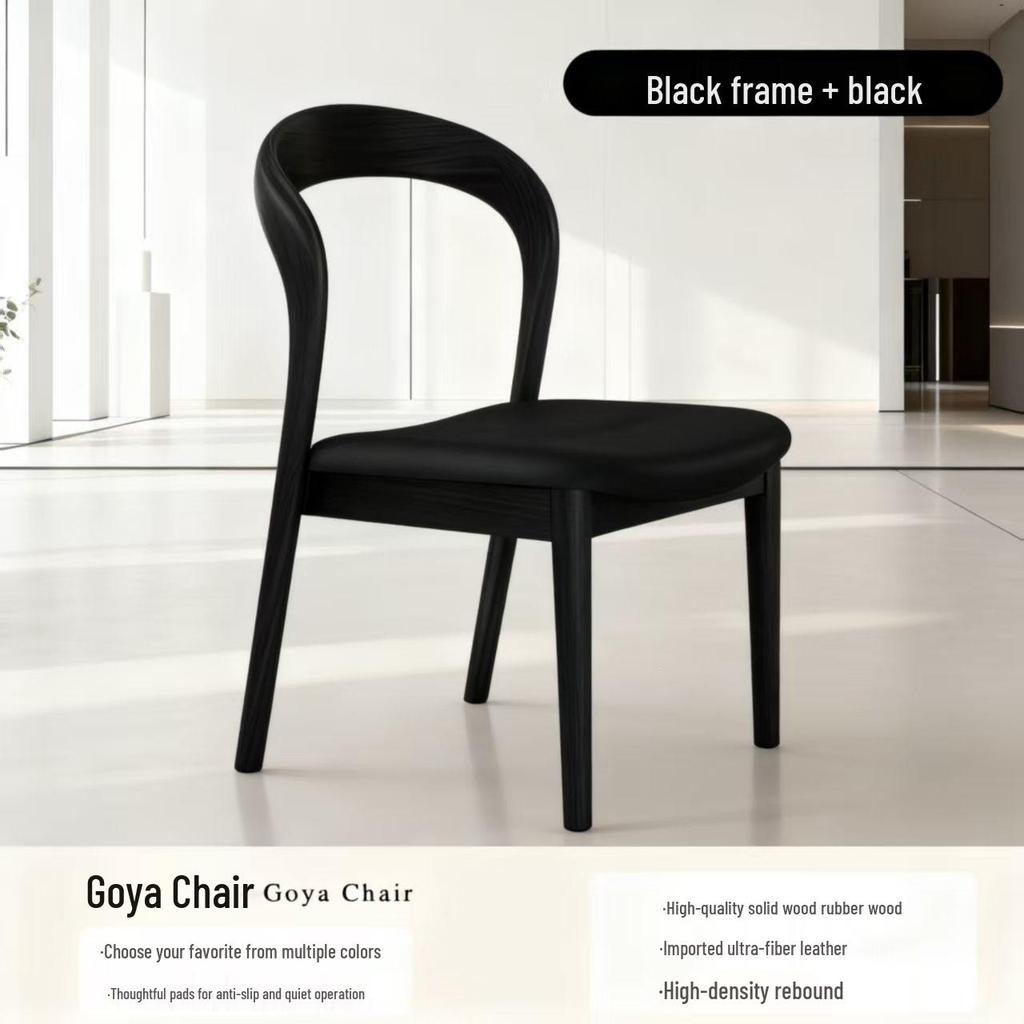 Solid Wood Vintage Modern Minimalist Dining Chair with Backrest for Home, Hotel, or Restaurant