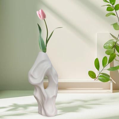 Vintage Kunststoff Blumenvase Chinesischer Stil Minimalistisch Blumenhalter Behälter Heim Büro Tisch Mittelstück Dekorative Blumige Pflanzen Vase