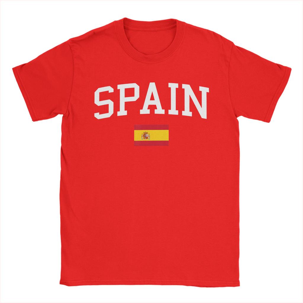 SPAIN Flag Vintage Distressed Cotton T Shirt For Men Summer Streetwear T Shirts Crewneck Fashion Tees Big Size Casual Clothes