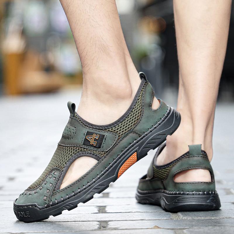 Superleichte Sommer Herren Grüne Lässige Mesh Atmungsaktive Schuhe Mesh Outdoor Herren Sneaker Dämpfung EVA Herrenschuhe Übergröße 38-48