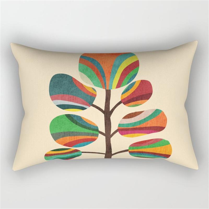 30x50cm Rainbow Geometric Polyester Pillow Cases Abstract Sunrise Mountain Patchwork Pillowcase Sofa Home Decor Cushion Cover