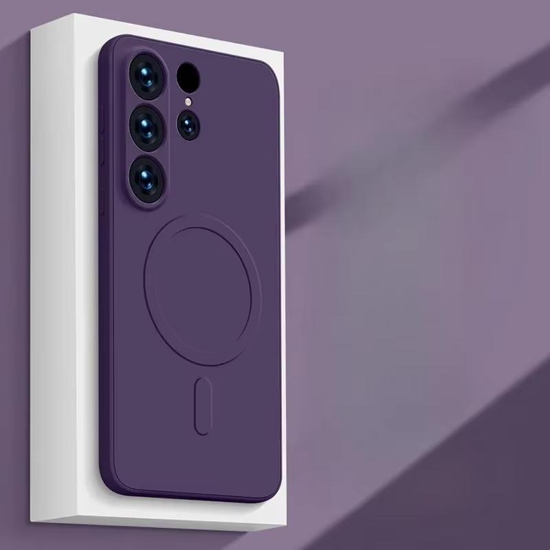 Matný magnetický kryt na telefon z tekutého silikonu pro Samsung Galaxy S25 S24 Ultra S23 S22 Plus S21 FE pro kryt pro bezdrátové nabíjení Magsafe