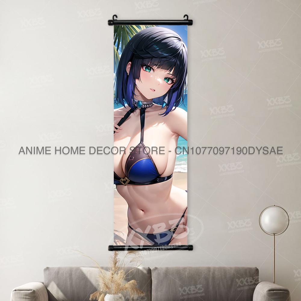 Genshin Impact Game Posters Xiangling Scrolls Picture Yaoyao Decorative Paintings Yun Jin Anime Home Decor Layla Wall Artwork
