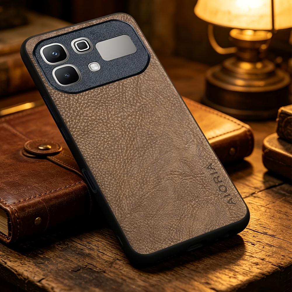 Phone Case - Solid Color Faux Leather Phone Case for Infinix Hot 70 60 50 Pro 60I Note 60 50 Pro 50X, Smart Precise Camera Hole Placement