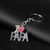 Letters Pendant Keychain Unique Stylish Alloy Family Red Heart Keychains for Handbag