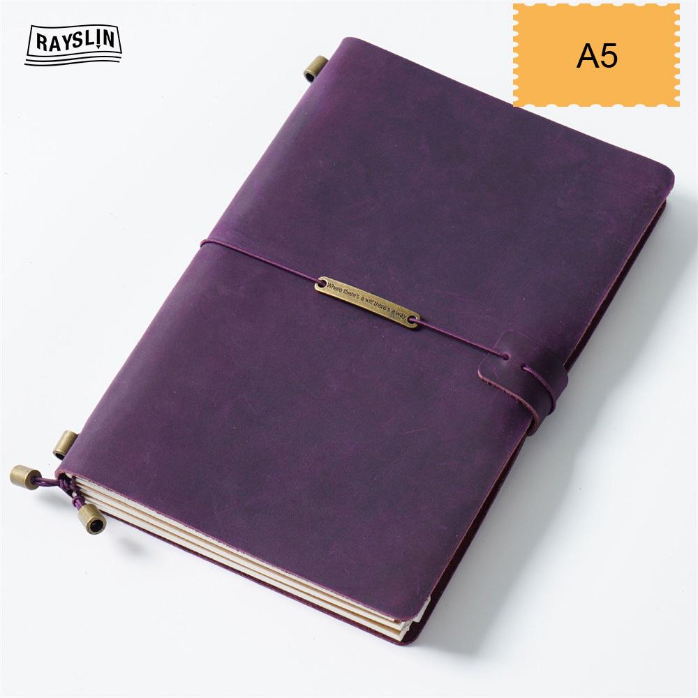 7 Farben 4 Größen Reisetagebuch Echtes Leder Cover Handgefertigtes Notizbuch DIY A5 Tagebuch Büro Schule Notizbuch Kostenlose Namensprägung