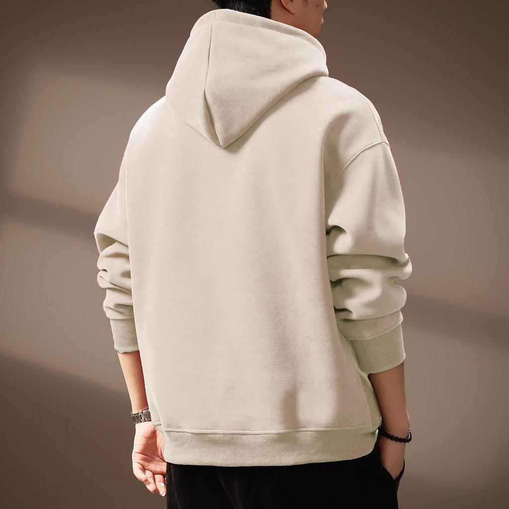 Herren Hoodie mit schwerem Stoff 420g, bestickt mit amerikanischem Buchstaben - Herbst/Winter Neuer Stil, lockere Passform