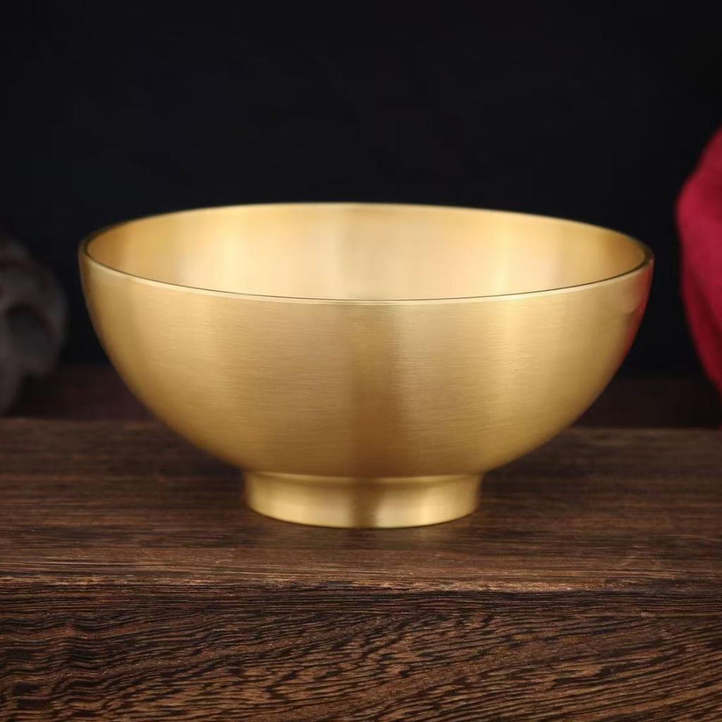 Handcrafted Vintage Brass Holy Bowl,Engraving Hammer Texture Home Breakfast Cheese Tableware,12 cm Snack Bowl Table Decoration