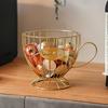 Coffee Pods Holder Mug Shape Coffee Capsule Basket Metal Wire Coffee Pods Organizer for Home Cafe Counter Table Bar
