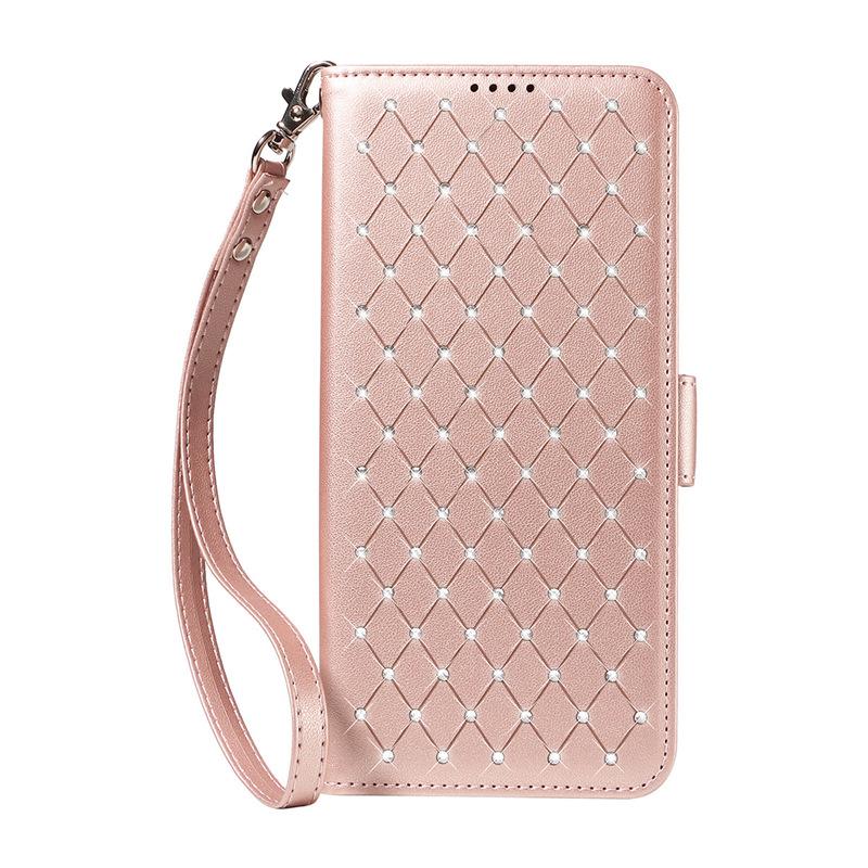 Suitable for Samsung S26 Ultra flip phone case with card slot, A37 5G diamond-studded starry sky protective case