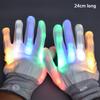 Fashion Hip Hop Party Led Rave Flashing Gloves Glow 7 Mode Light Up Finger Tip Lighting Black New Holiday