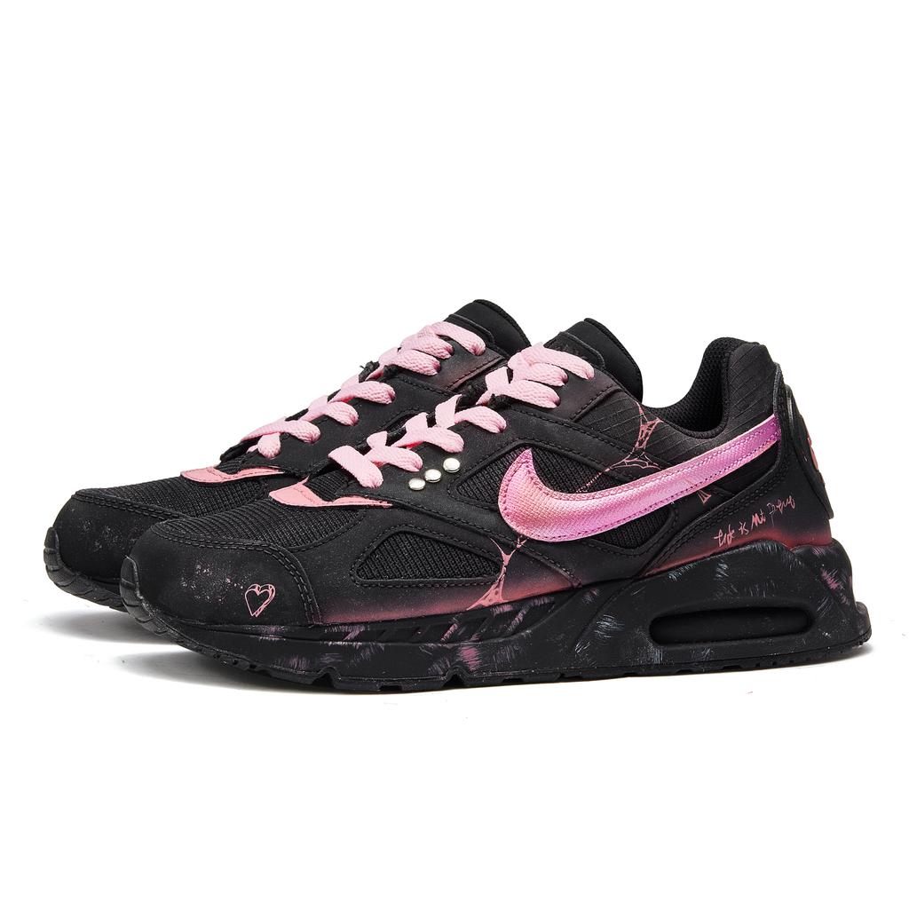 Nike Air Max Ivo Rutschfest Rutschfest Niedrig geschnittene Laufschuhe Damen Schwarz Rosa 579995-011(TeamM-)