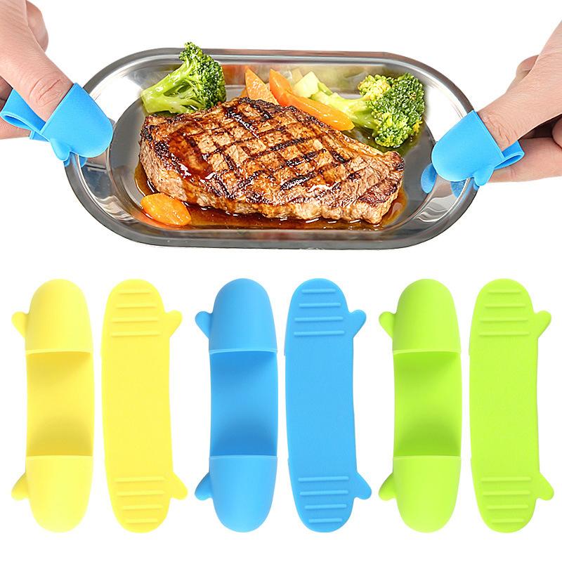 Anti Scalding Finger Potholders Silicone Pinch Mitts Cooking Pot Holders Oven Accessories For Hand Protection Kitchen Gadget&