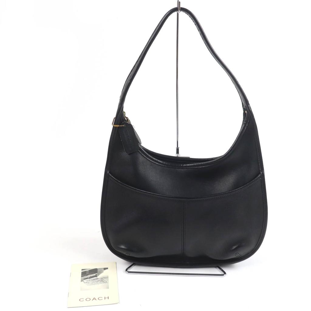 COACH Shoulder Bag Ergo Old coach black Glove leather Women 9033 Used