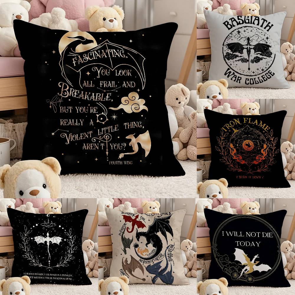 F-Fourth W-Wing Dragon Pillow Case Comfort Sofa Bed Silky elegant Invisible zipper Custom Decorative cushion cover