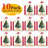 10PCS Large Christmas Greeting Cards with Envelopes, Watercolor Xmas Tree Cards for Holiday & New Year Gifts