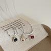 Broken Silver Beaded Ball Dripping Oil Love Pendant Necklace Female Simple High Sense Fashion Versatile Neck Chain Collarbone Chain