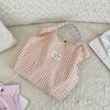 Summer Plaid Large-capacity Shoulder Bag Portable Tote Bag Shopping Bag Rope Shoulder Bag Women