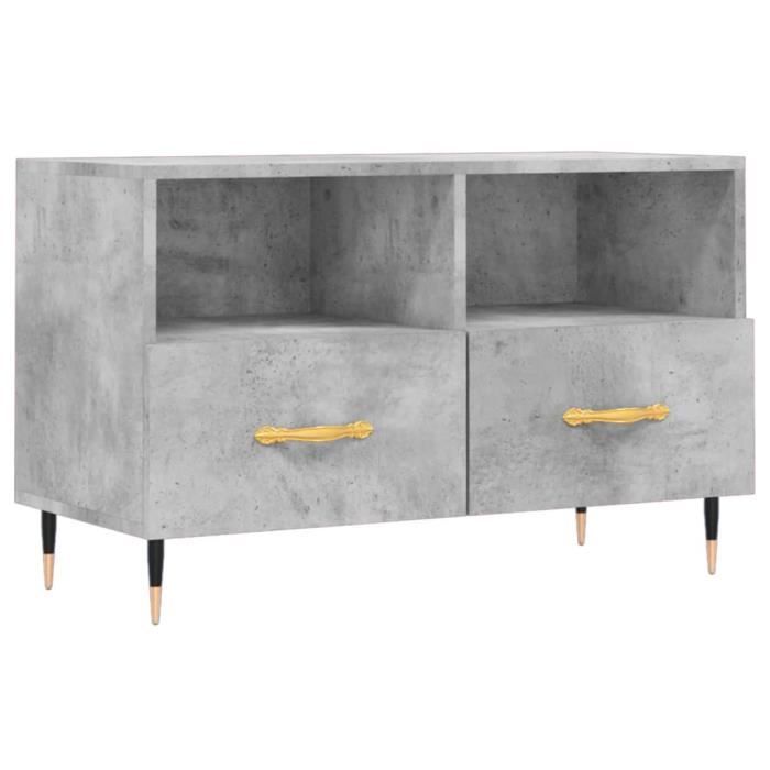 VidaXL Meuble TV Gris béton 80x36x50 cm Bois d'ingénierie 828952