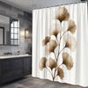 Ginkgo Leaf Nature Art Shower Curtain Machine Washable All Season Waterproof Privacy Protection Enhance Spatial Aesthetics