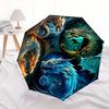 1pc Composition of Fire Water Earth and Air Dragons Automatic Opening and Closing Umbrella - Suitable for Various Occasions, Outdoor Activities, Light