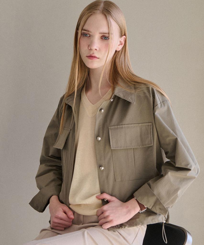 Lusida Roa Pocket Crop Jacket - Khaki