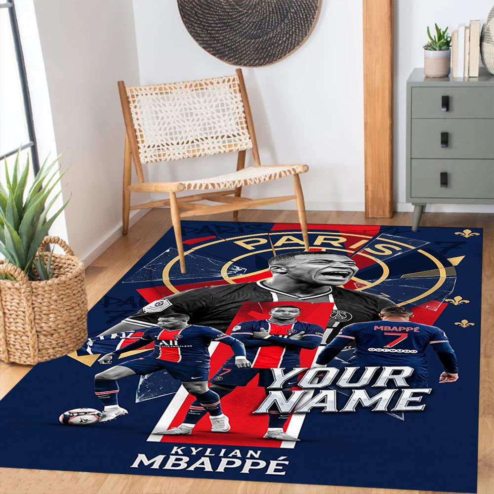 Mbappe Personalized Text Carpet Perfect For Dormitory Playrooms Study Room Living Rooms Antislip Carpet Office Home Decor