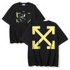 Off-White 2026 Summer New Angel Caravaggio Arrow Printed Short Sleeved T-shirt for Men and Women