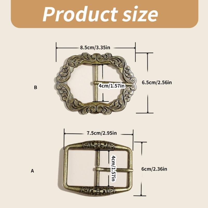 Delicate Waist Belt Replacements Buckle Multiple Functional Antique Metal Buckles for Custom Apparels and Craft Projects