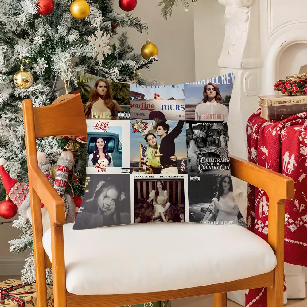 Singer Music Lana Del Rey-R Pillow Case Silky Short Plush With Invisible Zipper Dustproof Sofa Cushion Cover For Home Decor